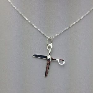 .925 Sterling Silver Scissors Necklace